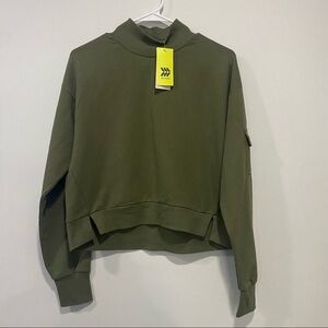 All in Motion Women's French Terry Butter Wash Sweatshirt Moss Green Size S